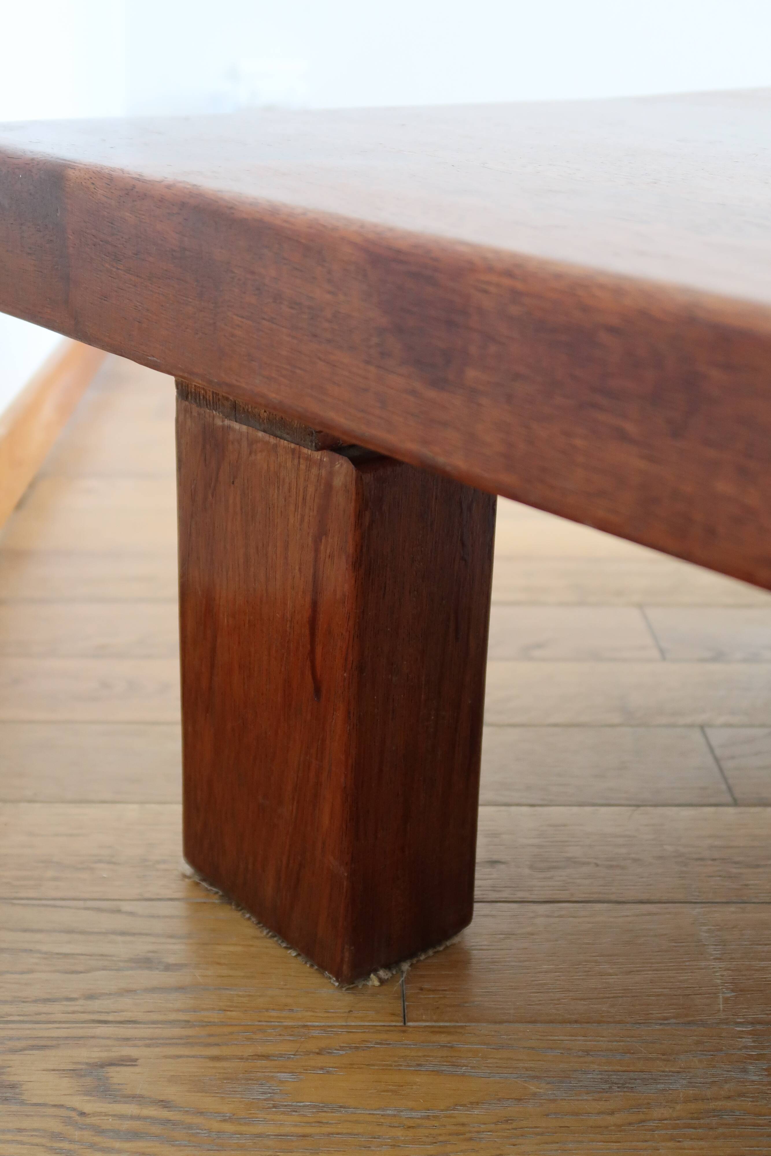 Brutalist coffee table in solid oak