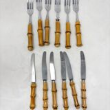 Set of 6 bamboo dessert cutlery