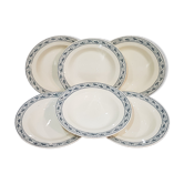 6 assiettes à soupe en faïence de Choisy le Roi modèle Champigny, terre de fer