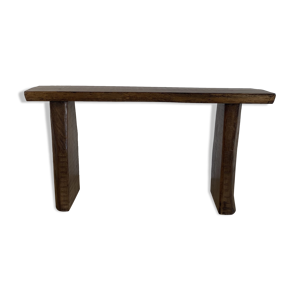 banc brutaliste en chêne