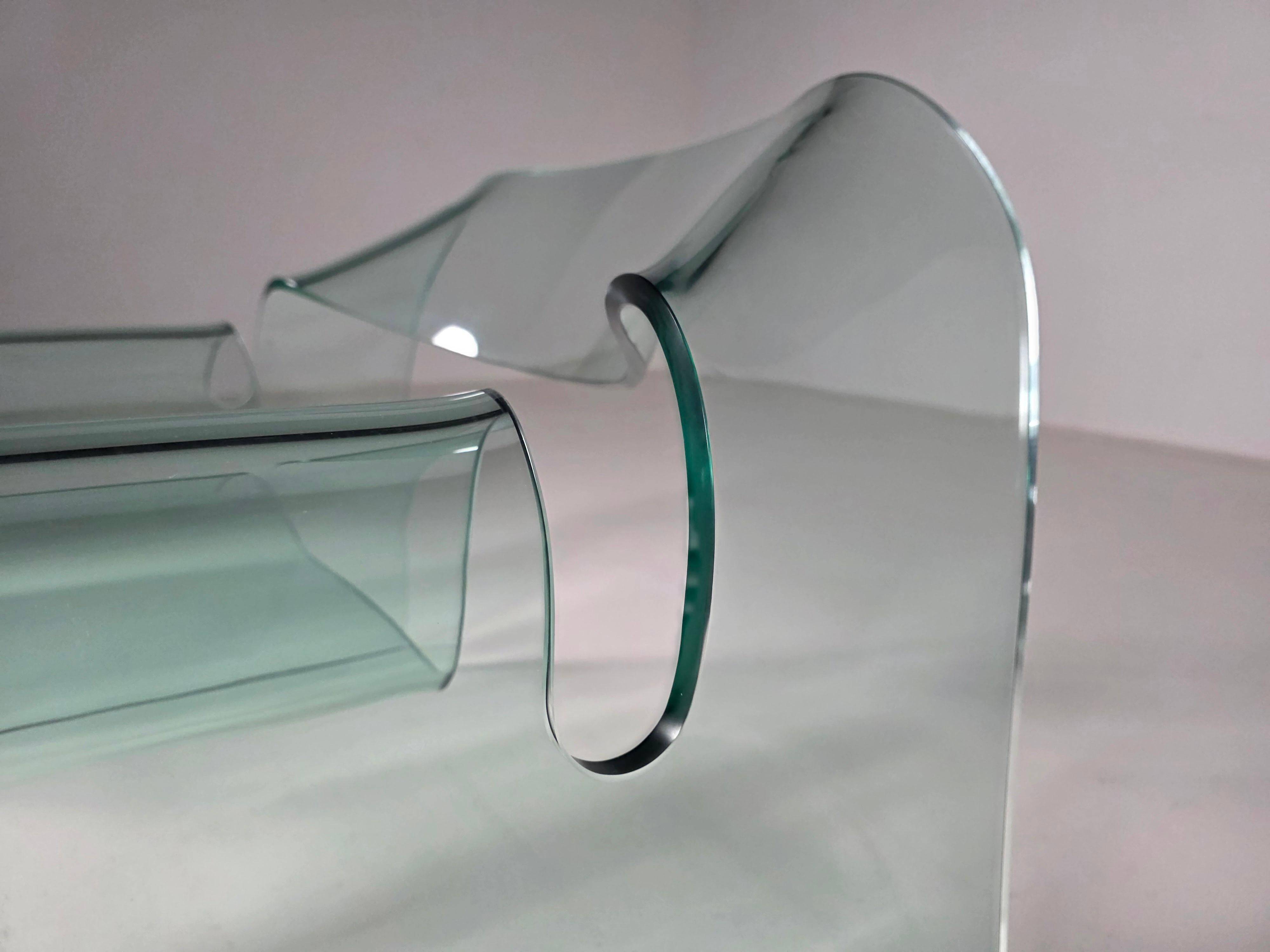 "Ghost" chair in glass by Cini Boeri for FIAM Italy, 1980s.