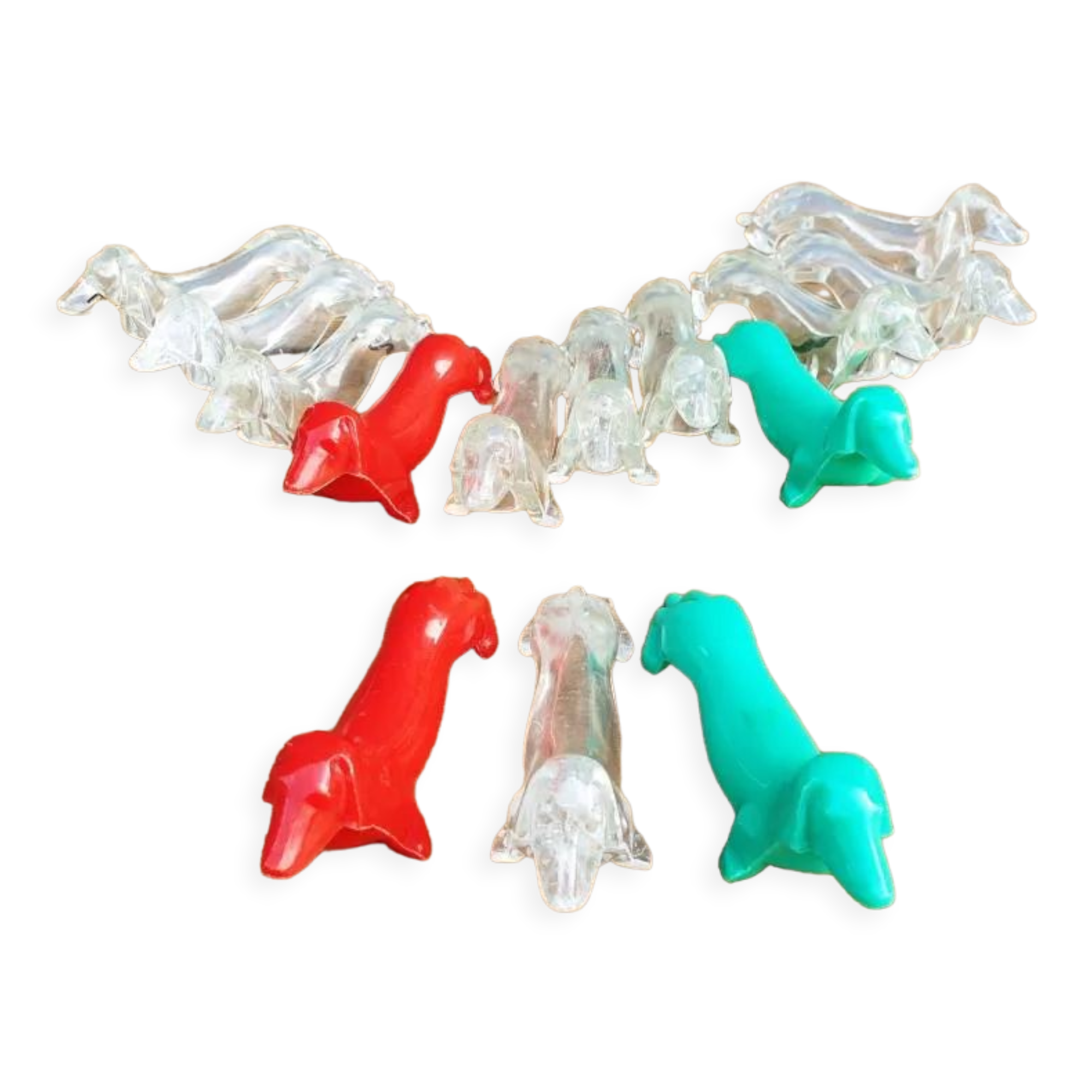 Set of 14 dachshunds vintage knife holders 1960