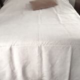 Old linen bedspread with small monogram rl