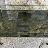 Rectangular coffee table with double glass tops - Modernist design 1960