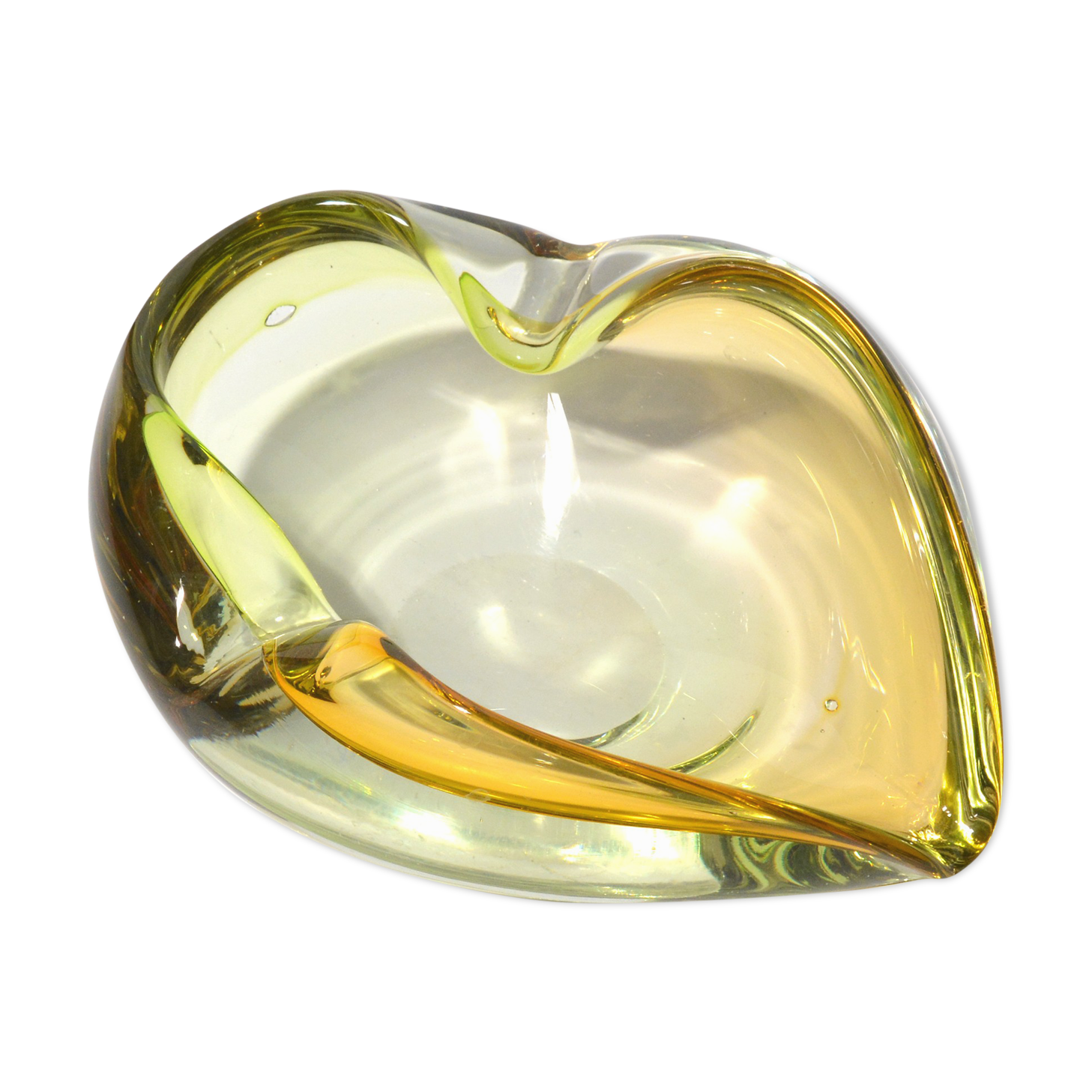 Glass ashtray, designed by E. Beranek, Skrdlovice, Czechoslovakia, 1960s