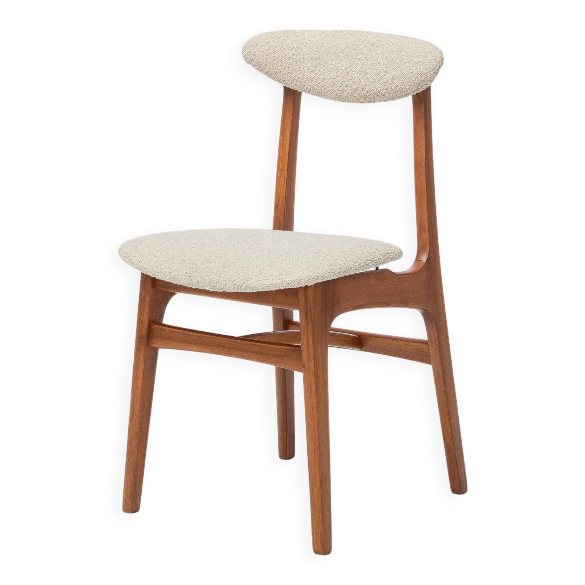 Chaise de salle à manger vintage du milieu du siècle par Rajmund Hałas, restaurée