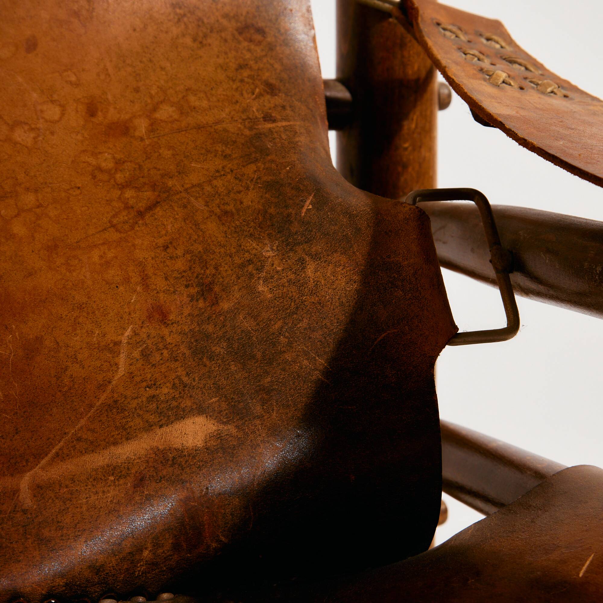 Hungarian calf leather lounge chair