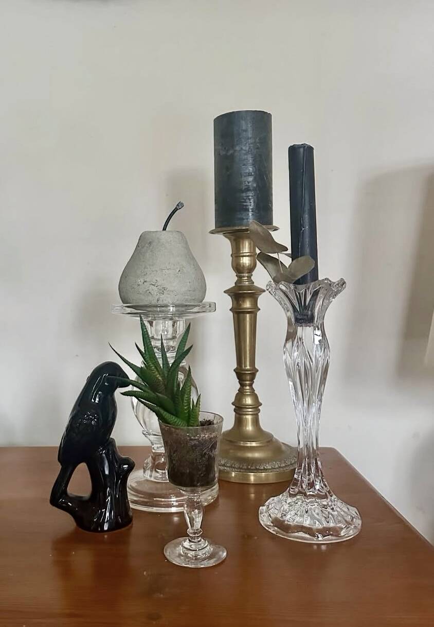 Old glass candle holder