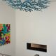 Blue resin chandelier, unique piece created by a visual artist