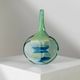Vintage glass vase MDINA "Lollipop" - blue and green tones, by Michael Harris, 1970s