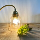Vintage tulip walking lamp in amber glass