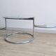 Vintage swivel coffee table with 3 glass and chrome trays – 1980s