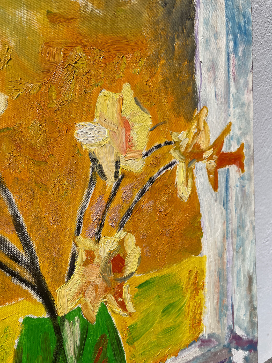 Still life painting with bouquet oil on canvas