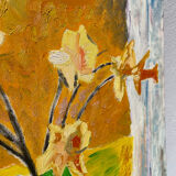 Still life painting with bouquet oil on canvas