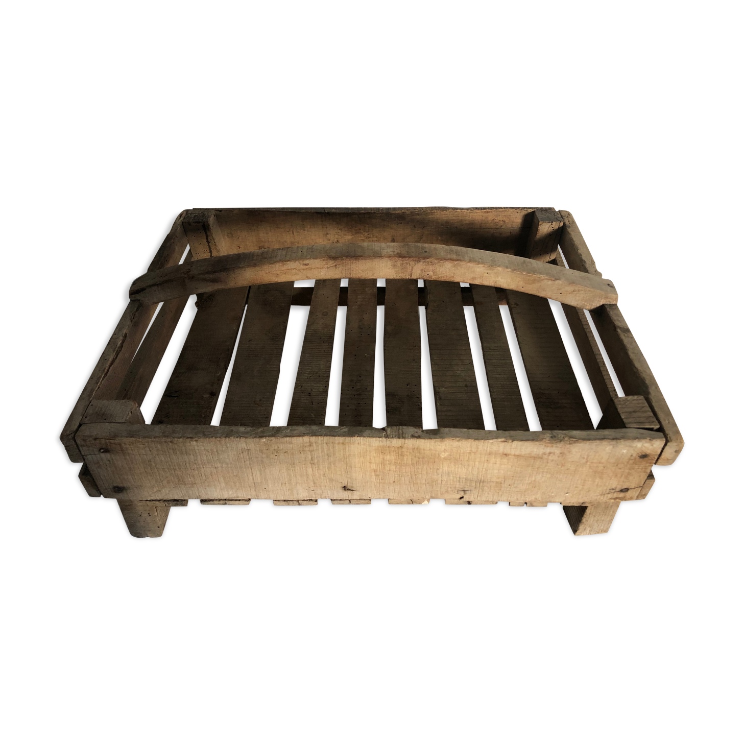 Wooden shelf with handle, garden basket