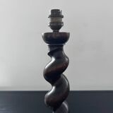 Turned wooden lamp base