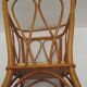 Square work basket on light varnished wicker legs, with handle