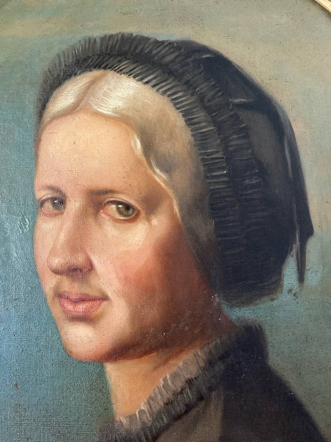 Tableau portrait feminin 19 ème