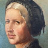 Tableau portrait feminin 19 ème