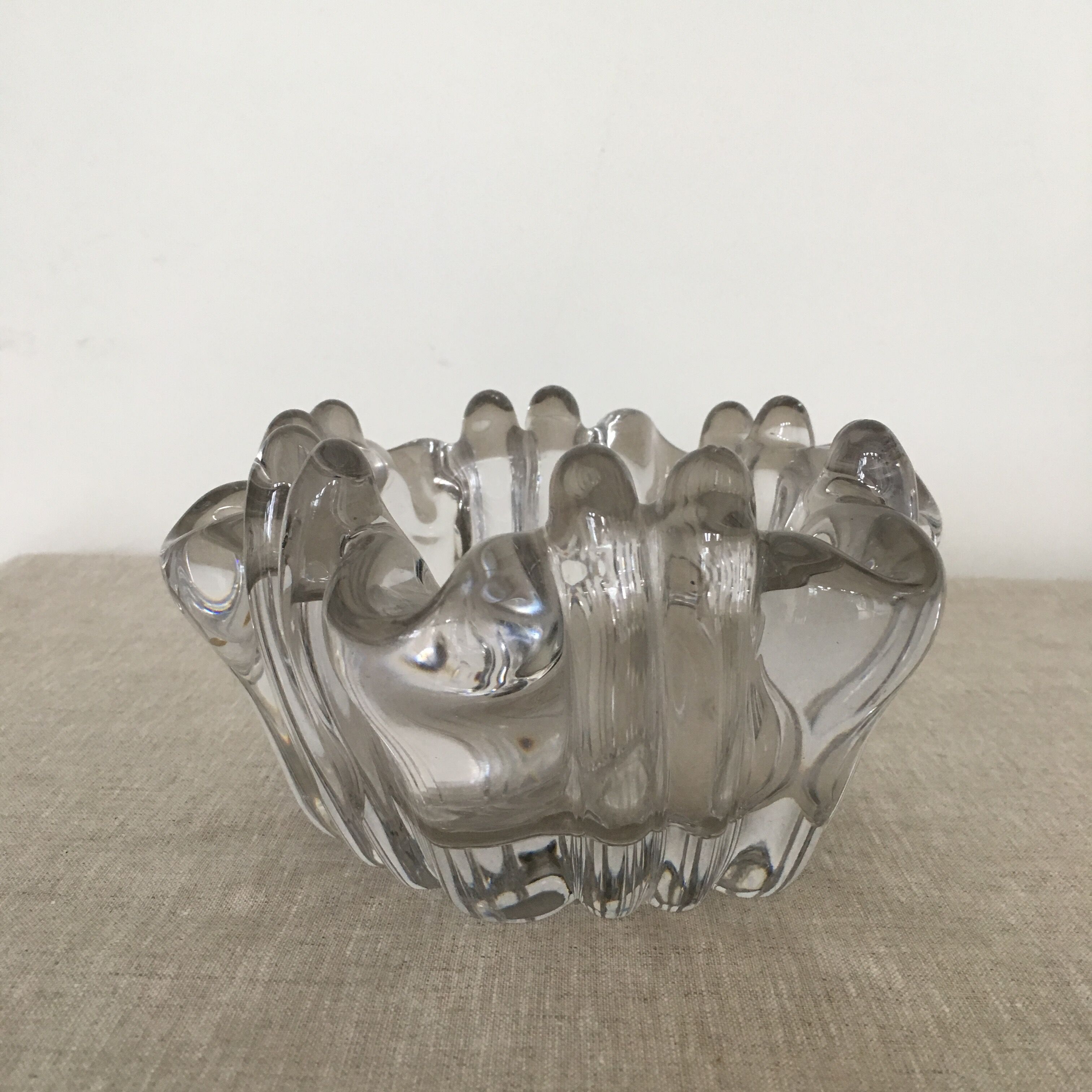 Vintage cast glass ashtray