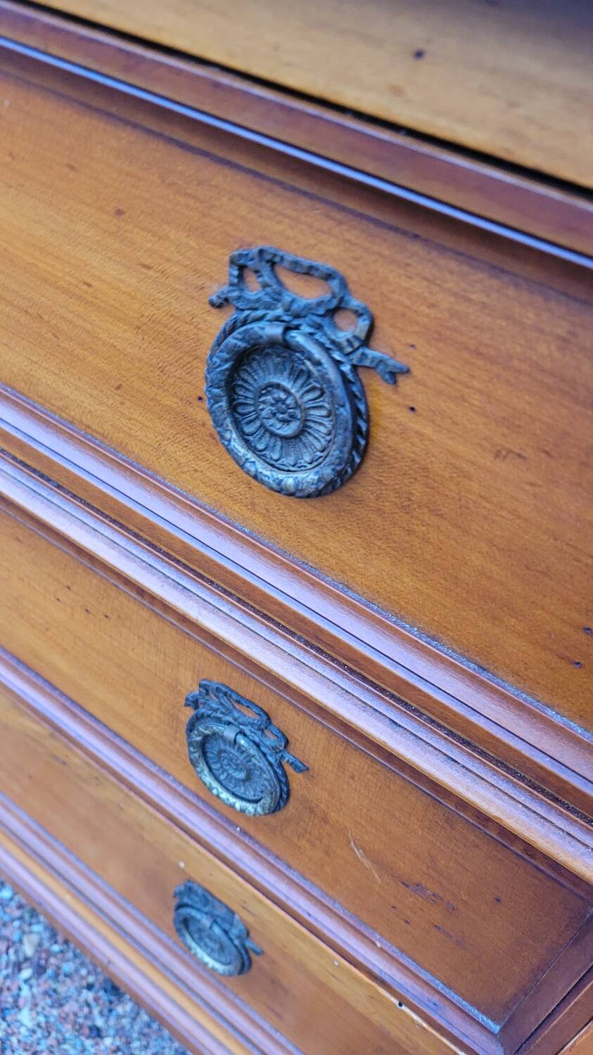 Louis xvi style chest of drawers in cherry wood 3 drawers