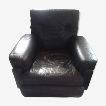 Fauteuil cuir Roche Bobois 1970