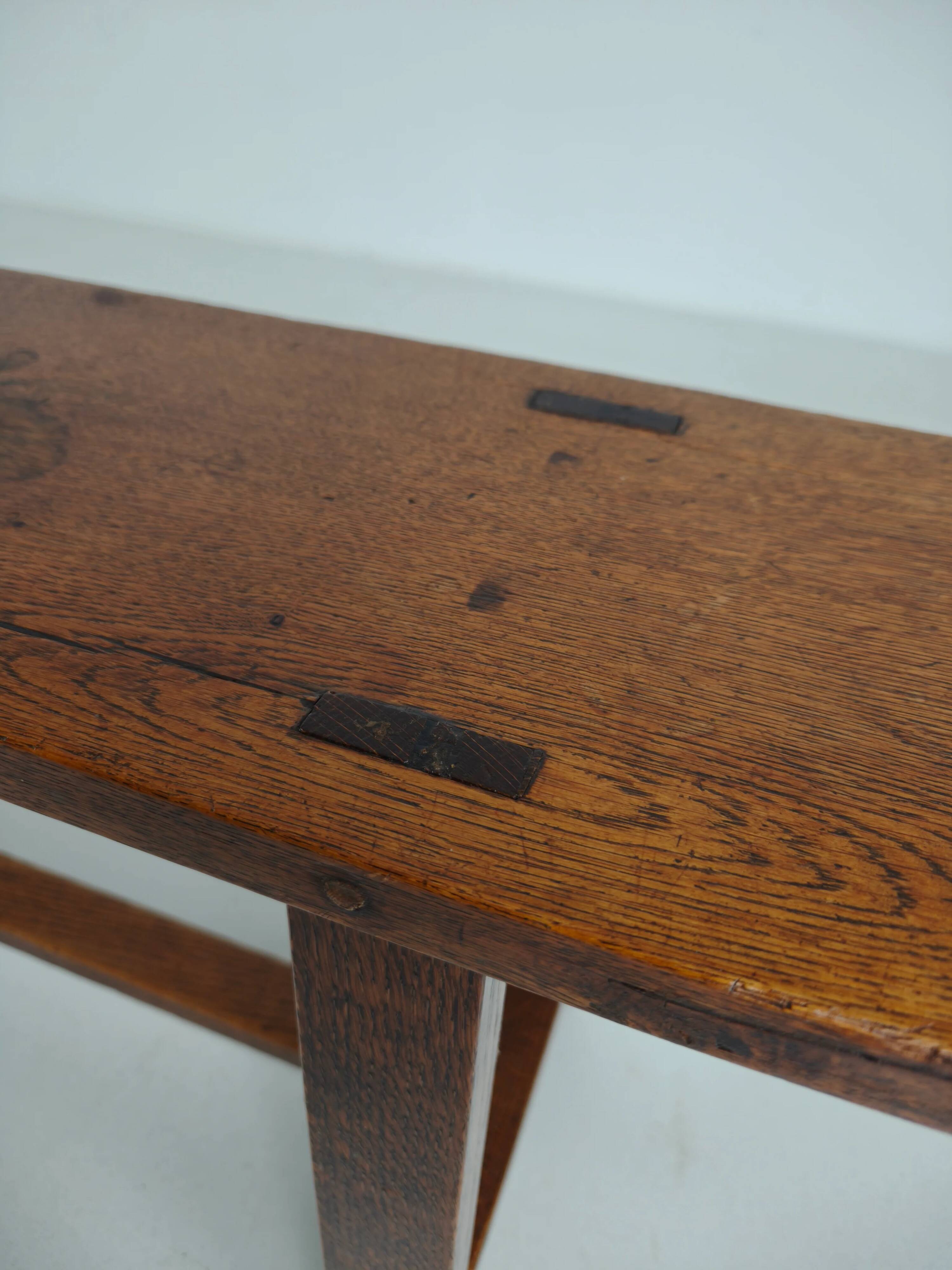 Pair of 19th century French rustic benches – solid oak