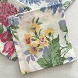 6 serviettes de table à fleurs en coton vintage