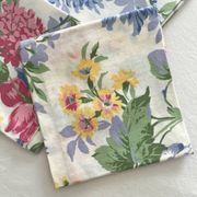 6 serviettes de table à fleurs en coton vintage