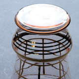 Art Deco vase with "modernist" design gilded with fine gold.  Verreries Laeken Belgium - circa 1950