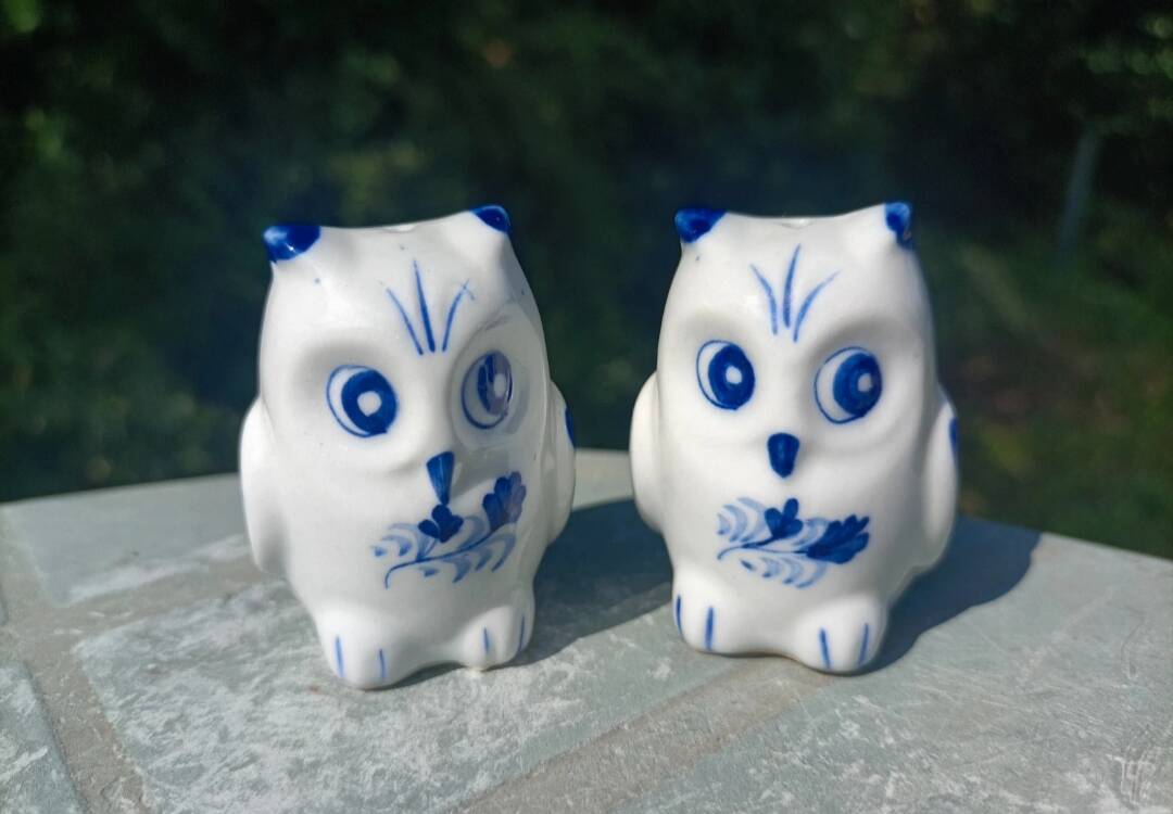 Ceramic Salt and Pepper Shaker Owls