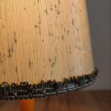 Solid brass candle holder lamp and vintage fabric