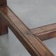 Antique English pine dining table for 6-8 people with oak base