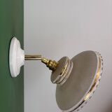 Vintage wall lamp with white and gold granite glass shade