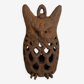 Ancienne lanterne hibou en fonte