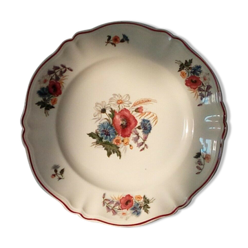 Round plate in Sarreguemines earthenware, Agreste model, 34 cm.