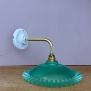 Applique coudée abat-jour vintage en plastique vert
