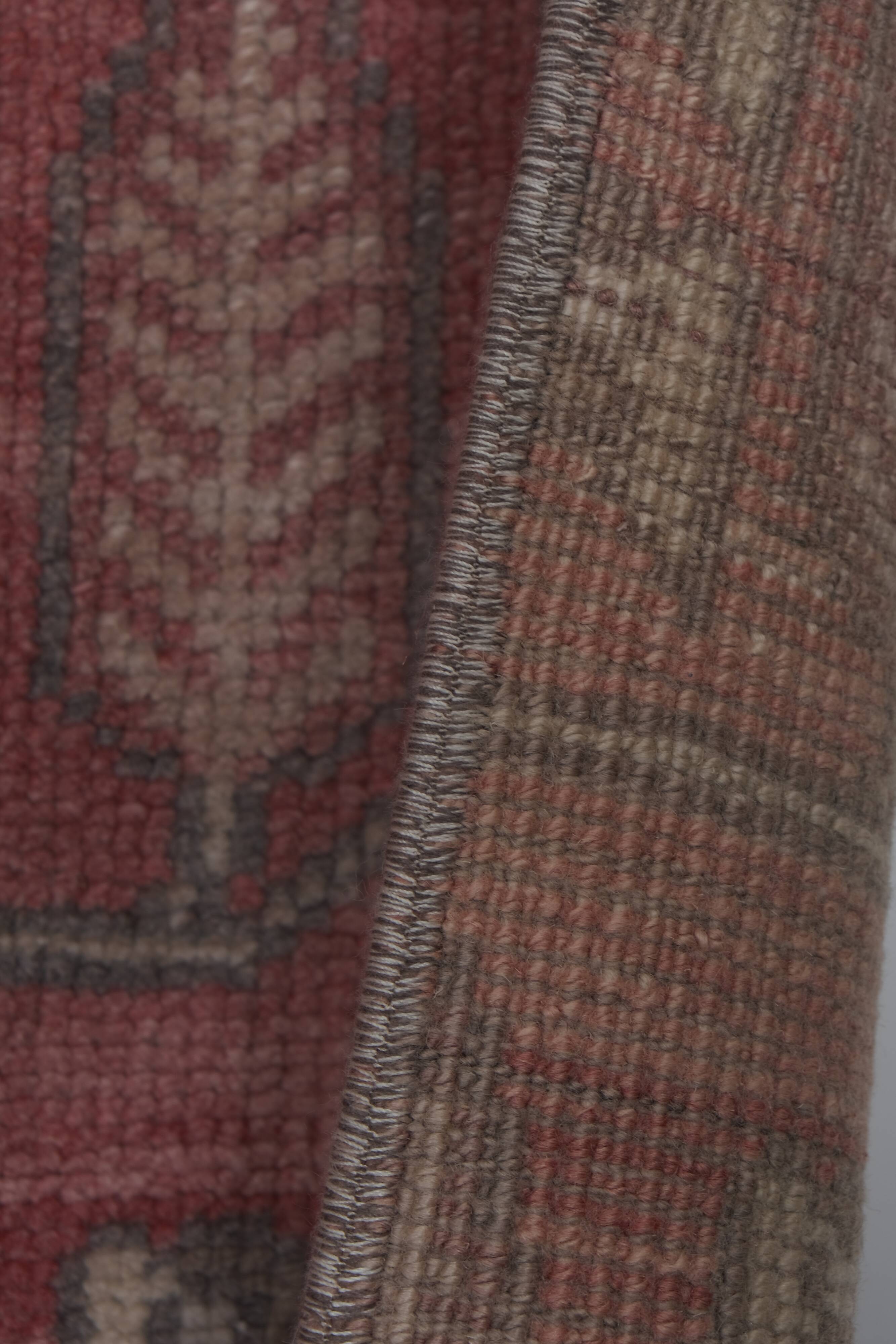 1970s Distressed Tree of Life Pattern Turkish Karapinar Rug 2'6'' x 6'7''