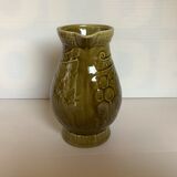 Sarreguemines khaki green pitcher
