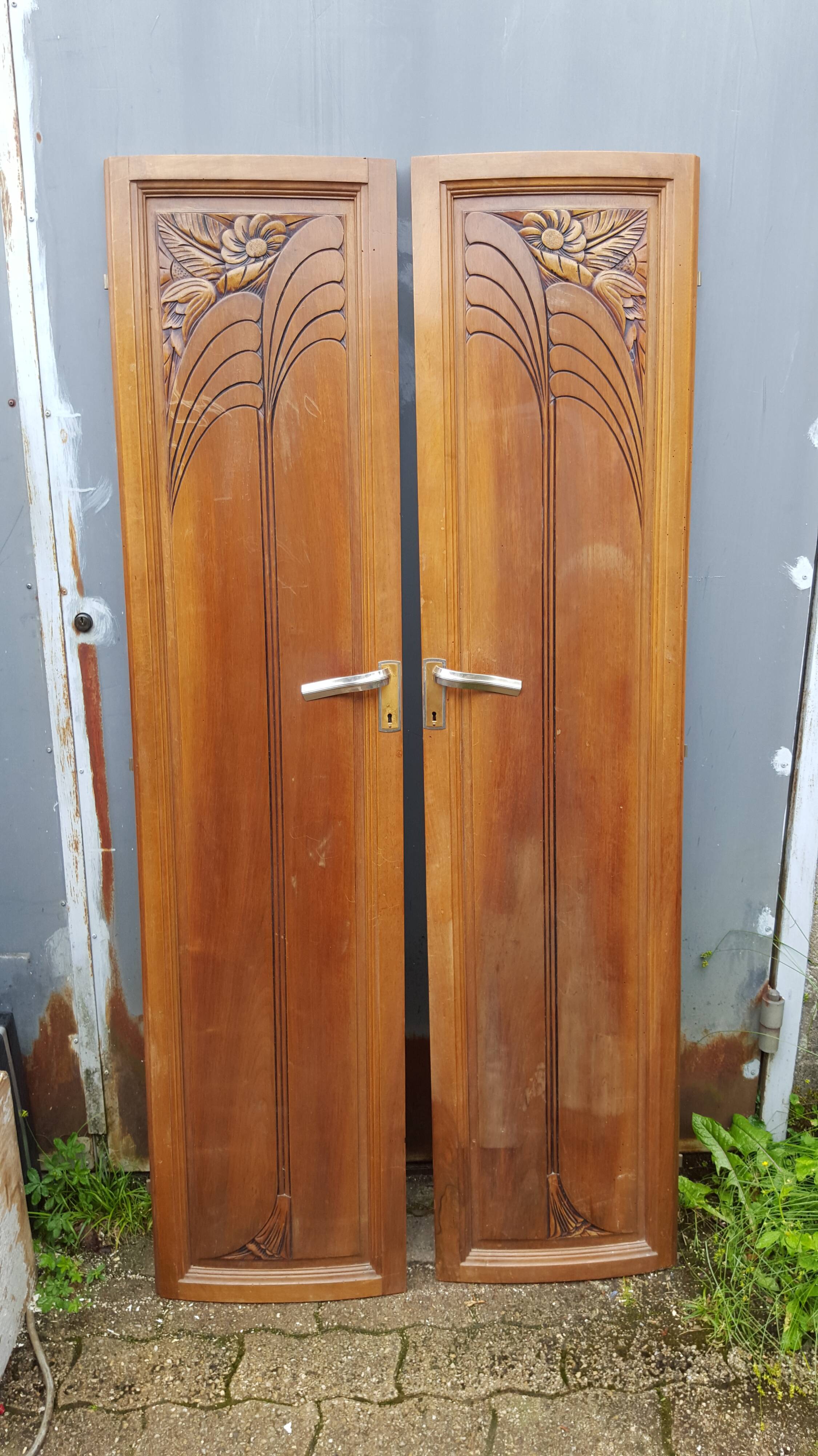 Pair of solid wood Art Deco doors