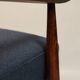 Vintage armchair natural wool blue marin modern design by H.Lis