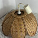 Natural woven wicker flower suspension