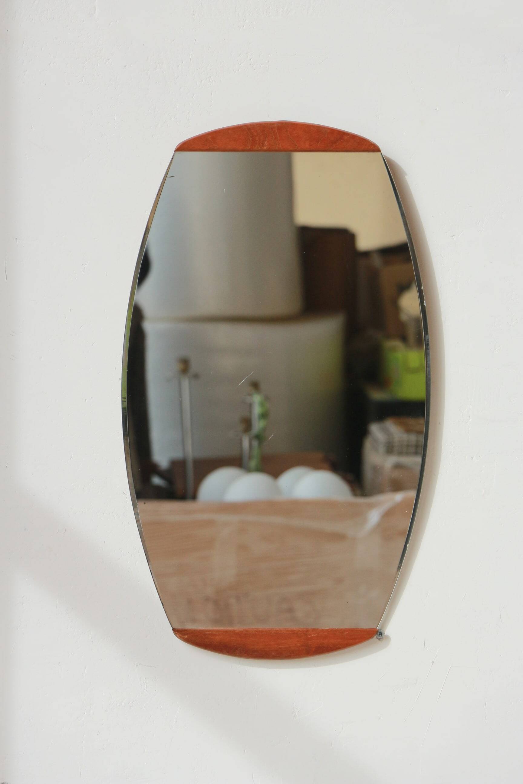 Oval beveled teak mirror - 1960 - 15.02.24.05