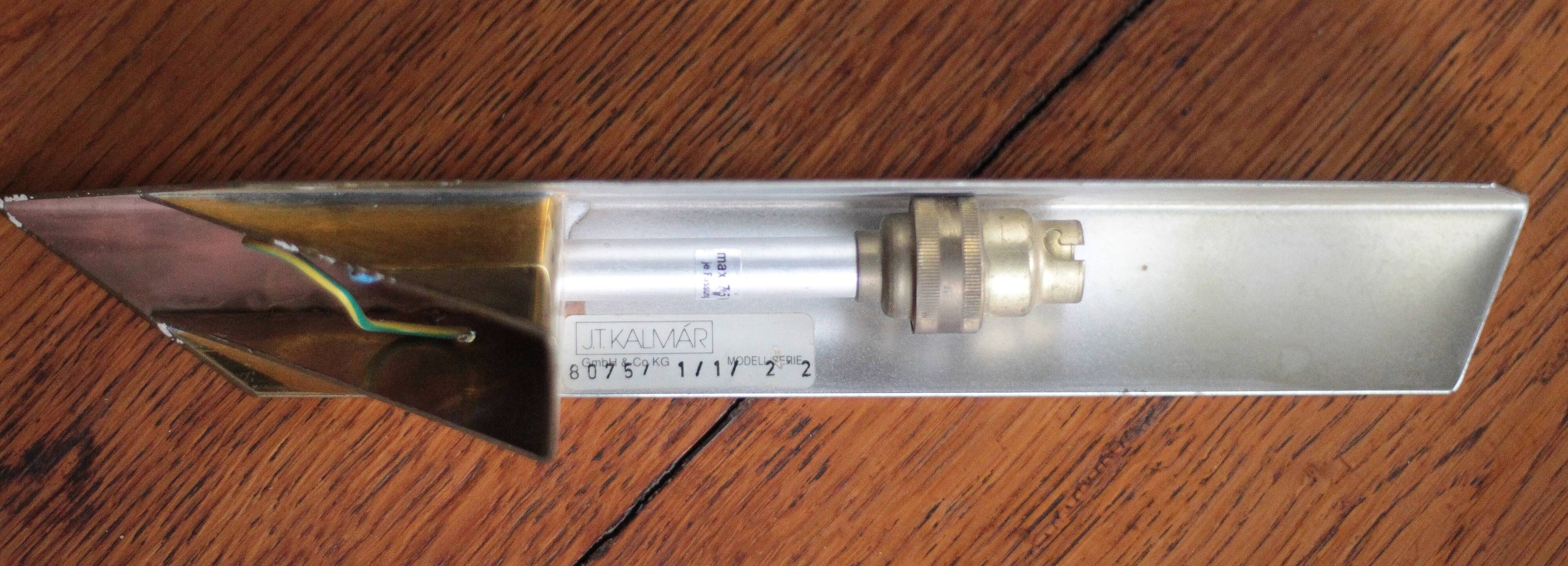 Vintage J.T. Kalmar wall sconces, brass wall lights, modernist.