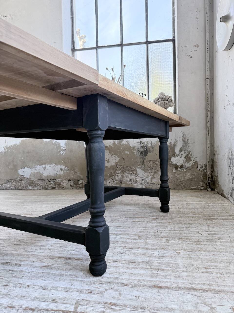 Table de ferme en chêne avec rallonges