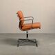 Charles & Ray Eames EA208 Soft Pad Chairs Chrome and Cognac leather, Vitra