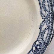 2 antique flat plates made of ironstone "Directoire" Salins
