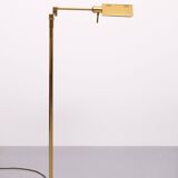 Lampadaire à bras oscillant réglable en laiton Holtkoetter. Allemagne