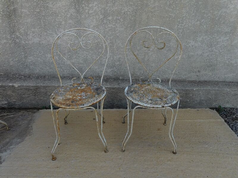 Salon de jardin en métal table & 4 chaises