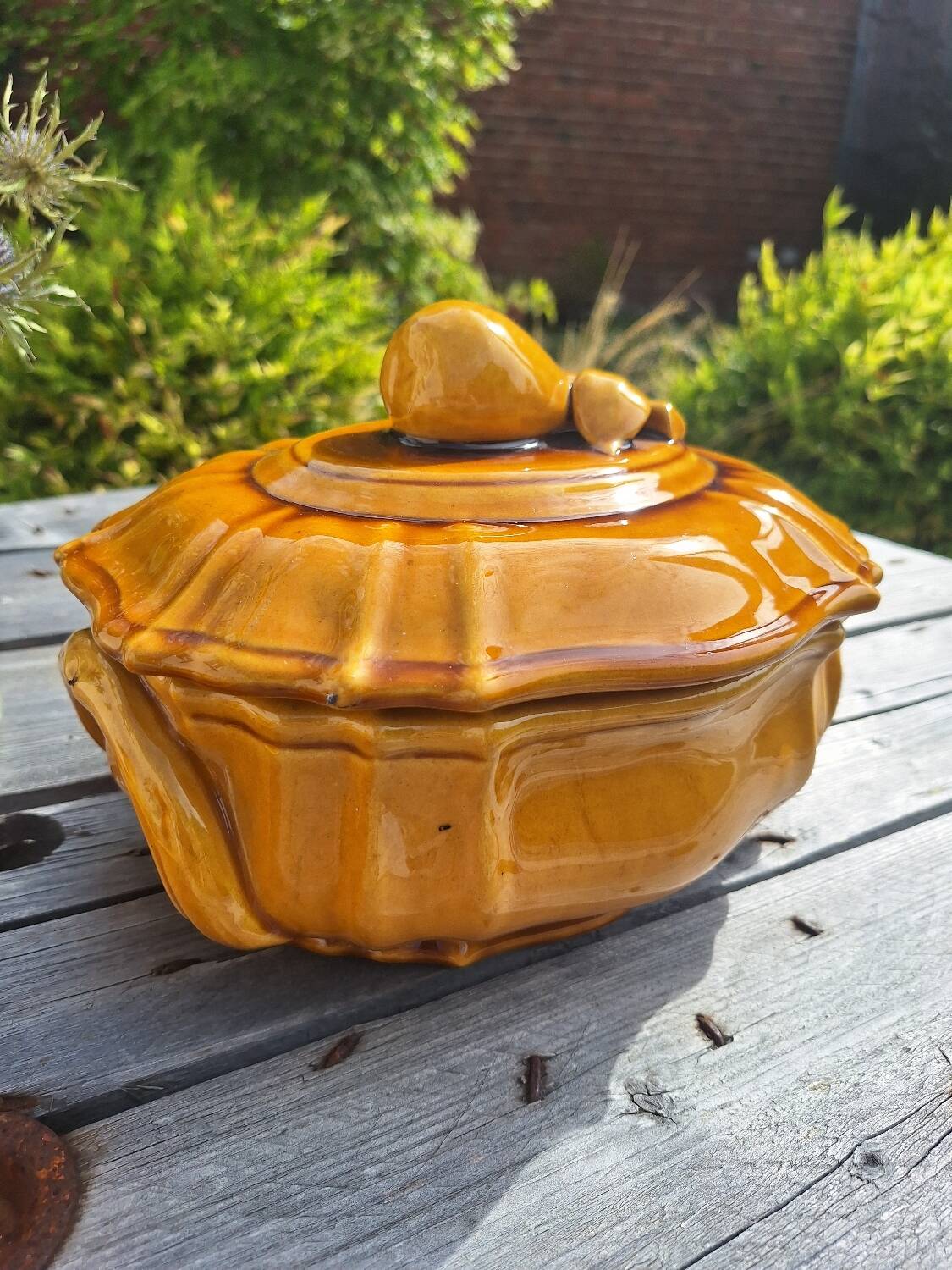 Ceramic soup tureen and sauceboat set